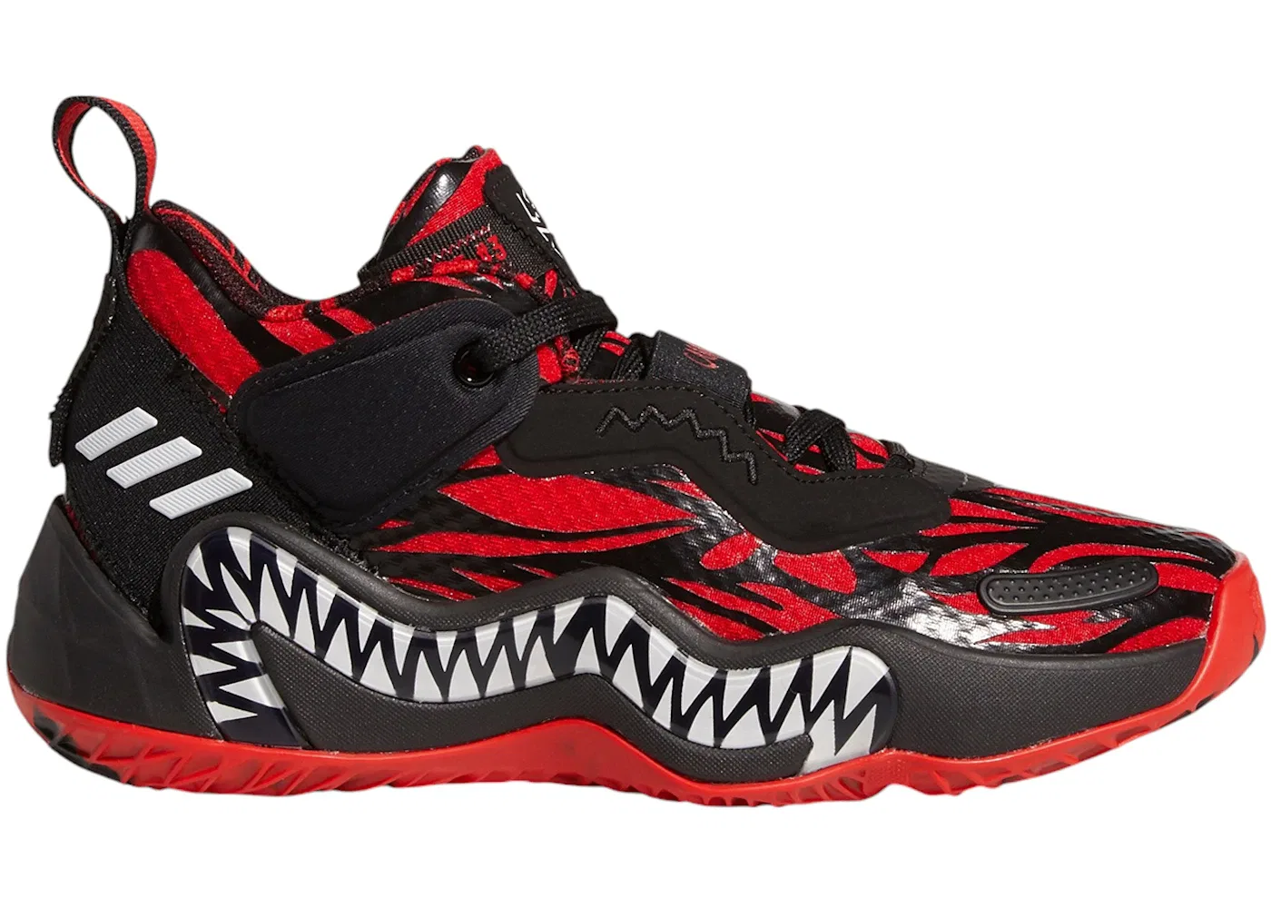 Детские кроссовки для мальчиков с принтом Adidas D.O.N. Issue #3 Adidas, Core Black Vivid Red Cloud White
