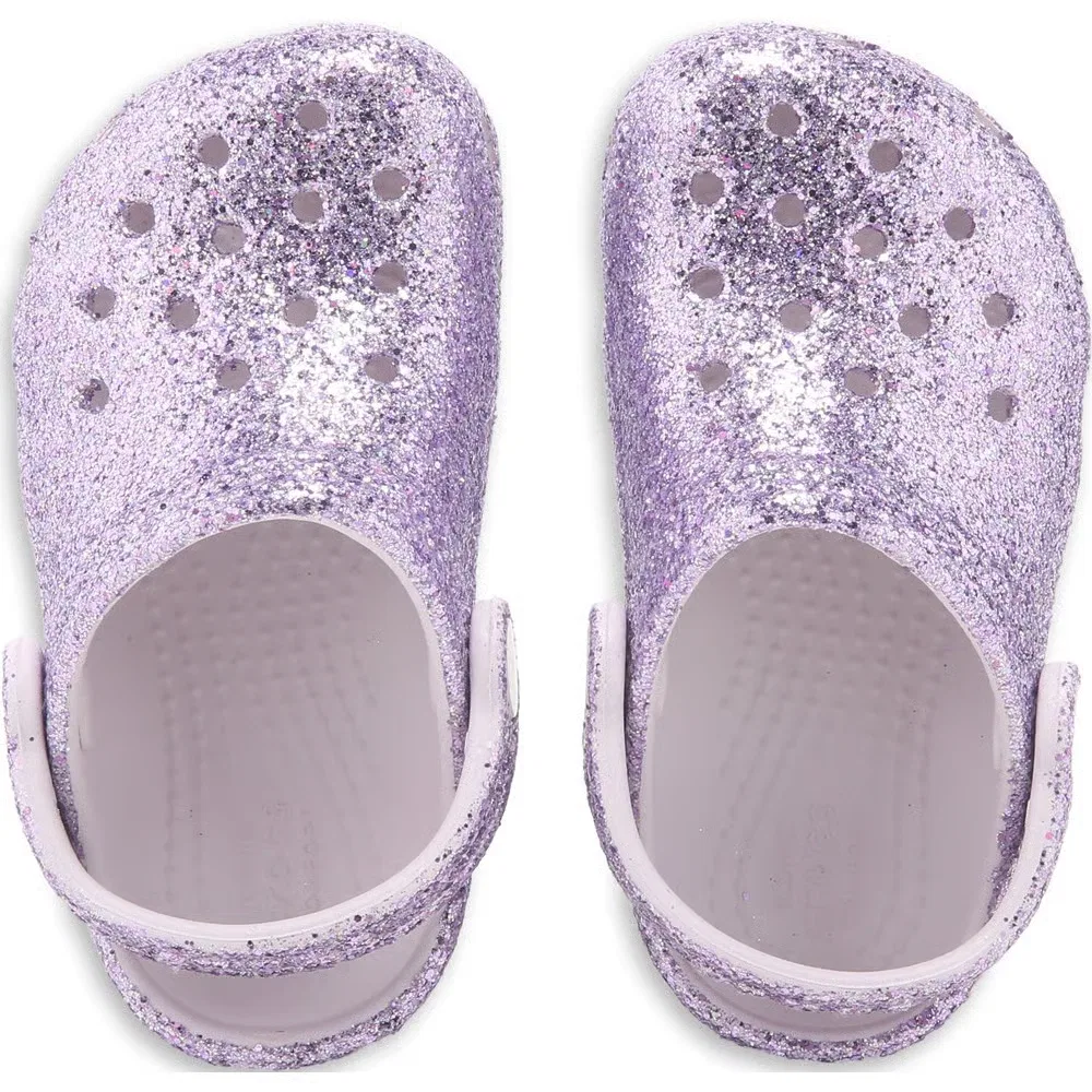 Детские классические сабо с блестками для малышей Crocs, Grape Ice Glitter — фото 4