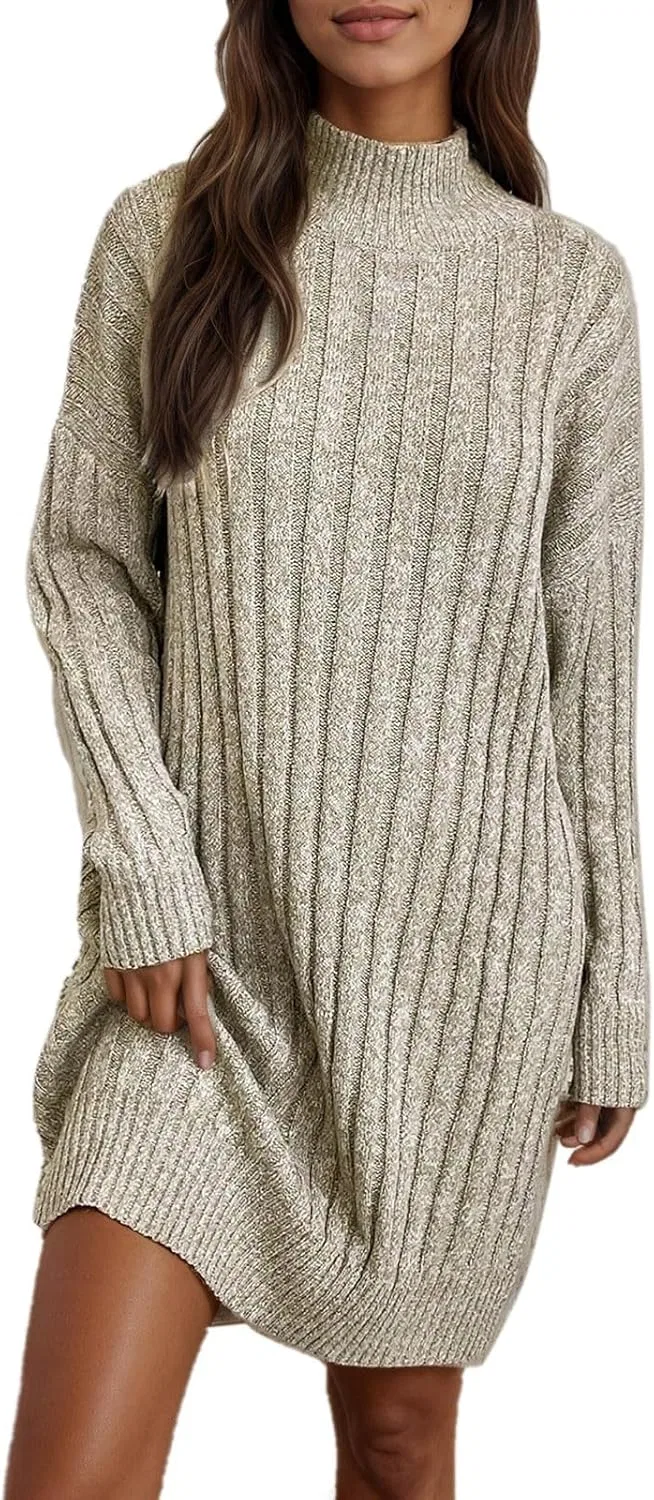 Женское свободное платье-свитер с капюшоном Beige