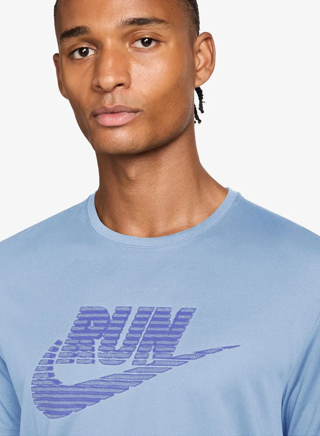 Футболка с коротким рукавом Dri-Fit uv miler run energy Nike, синяя — фото 3