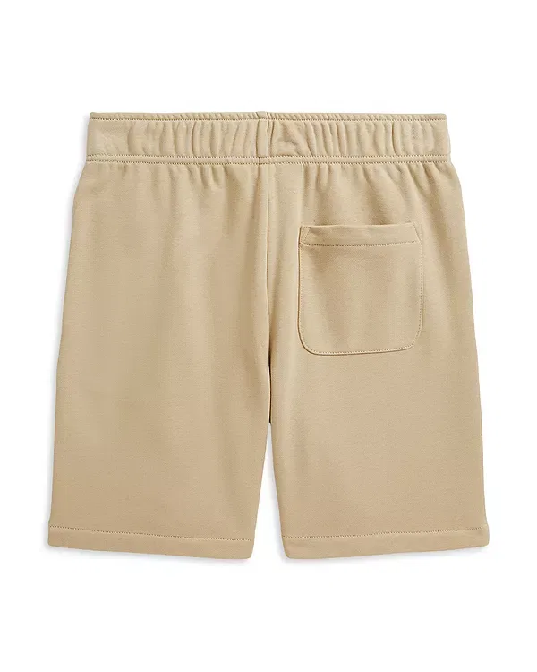 Детские шорты для мальчиков с логотипом Madras Logo French Terry Shorts Ralph Lauren, кремовый — фото 4