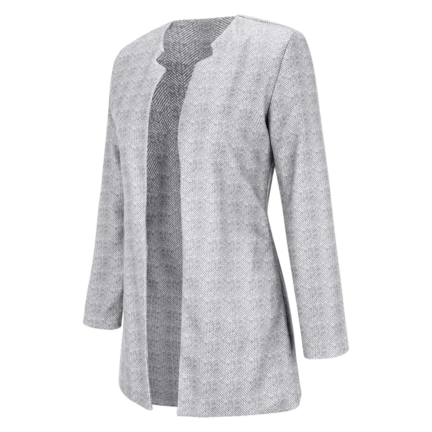 Женское зимнее пальто с флисом, модель Winter Black Cardigan, Gy1
