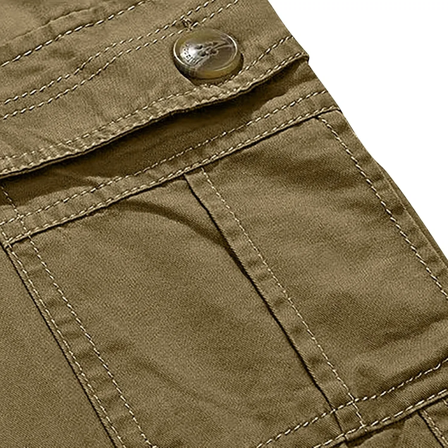 Мужские брюки прямого кроя из хлопка Khaki — фото 3