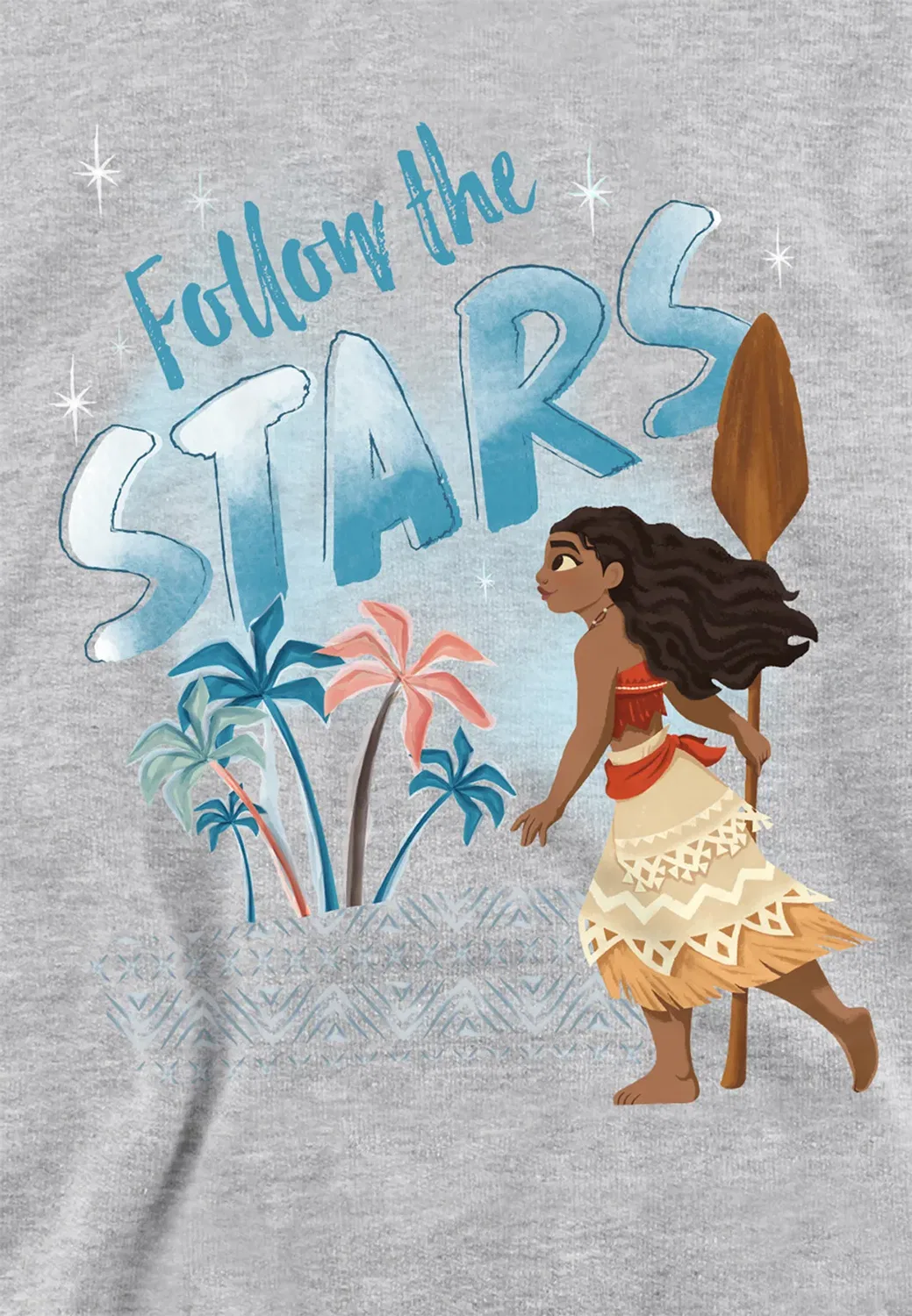 Детский худи с принтом Moana Follow the Stars Disney, Grey — фото 2