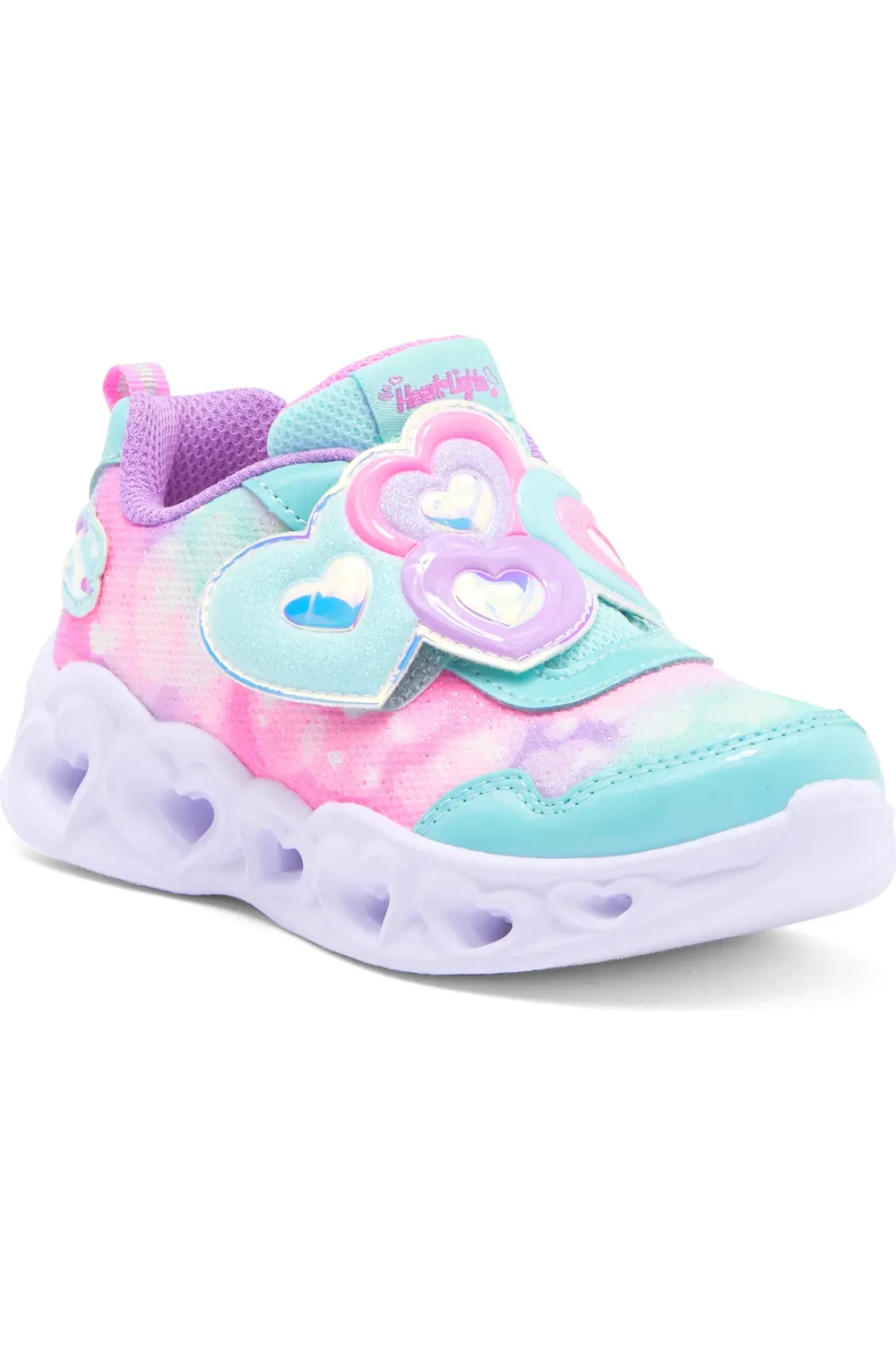 Кроссовки детские со светодиодами Heart Lights SKECHERS, Turquoise/Lavender