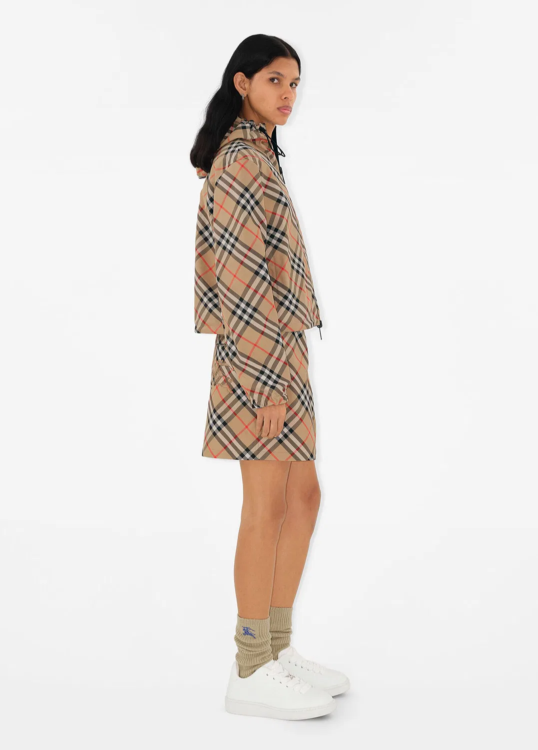 Куртка Burberry, женская, клетчатая, бежевый — фото 2