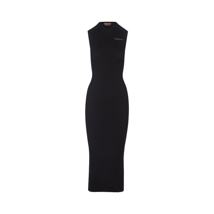 

Платье Marni Long Ribbed Dress Black, черный