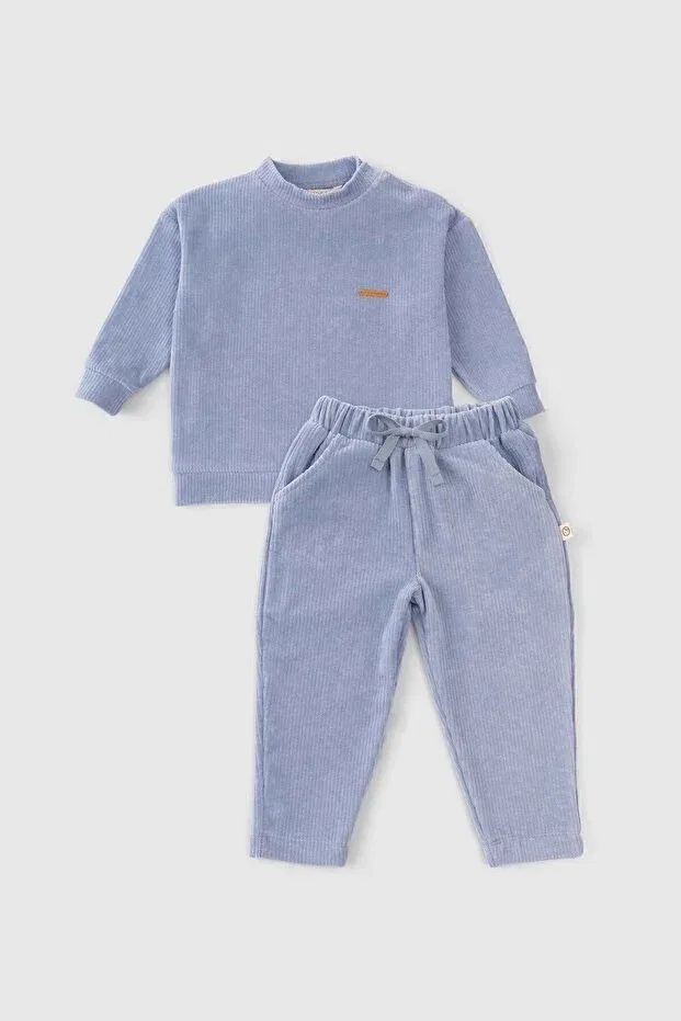 Детский велюровый спортивный костюм Little Gusto, Blue