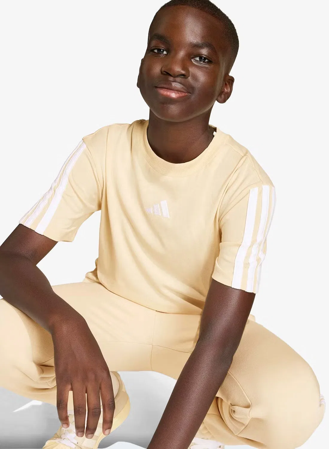 Футболка классического кроя Essentials Adidas, бежевый — фото 3