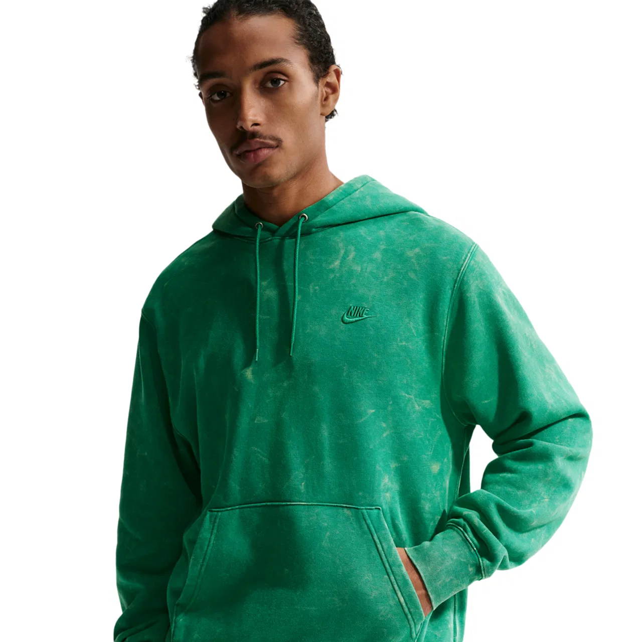 Худи для мужчин CWash Club Basketball Nike, цвет Malachite/Malachite