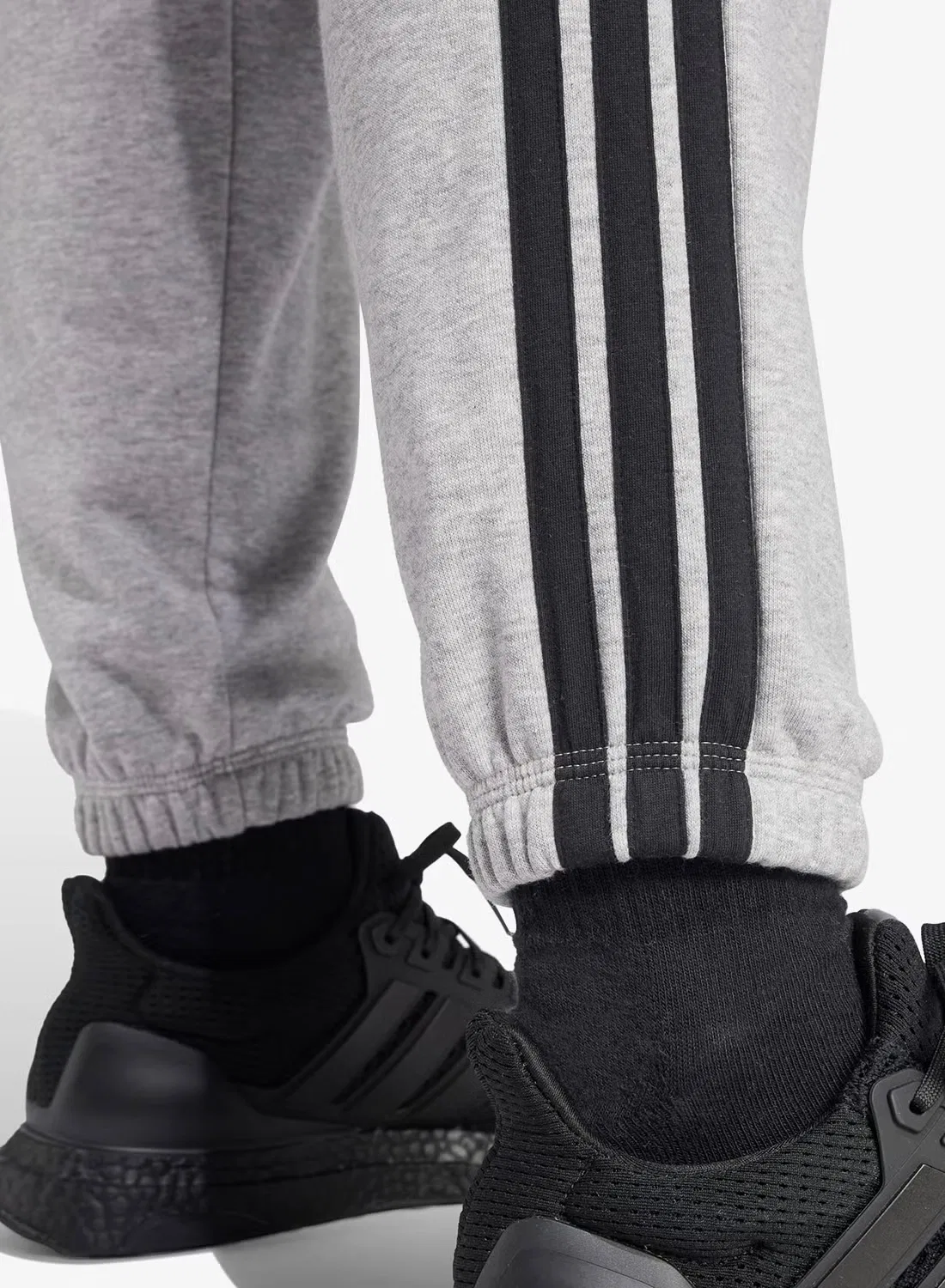 Джоггеры из футера с манжетами 3-Stripes Adidas, серый — фото 4
