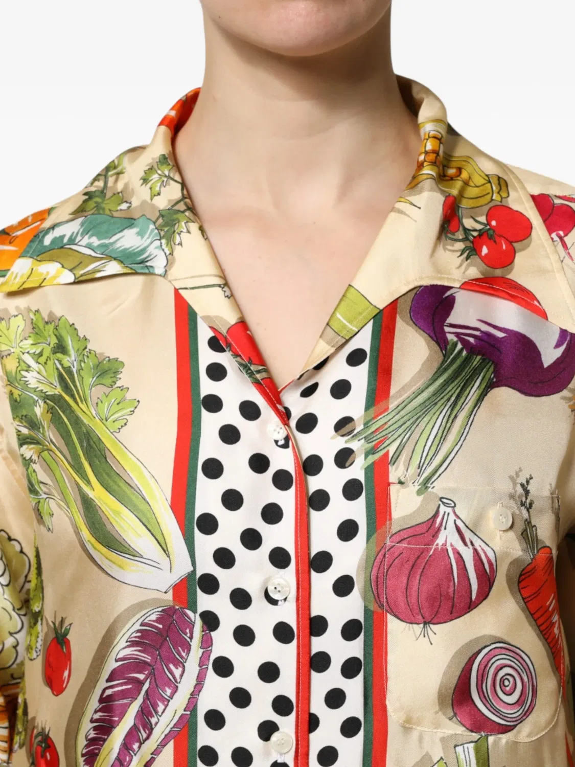 Шелковая рубашка нейтральных тонов Dolce & Gabbana, нейтральные — фото 2