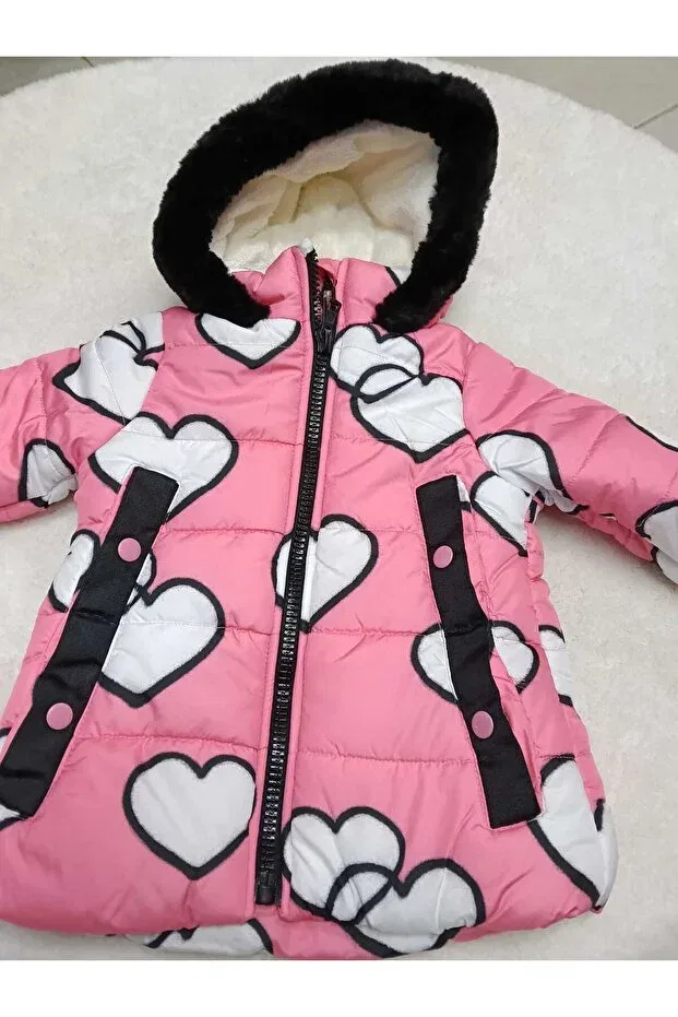 Детское пальто для девочек с принтом Bubiee Baby, Pink — фото 3