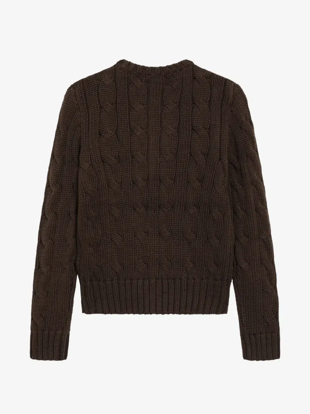 Кардиган из хлопковой пряжи с узором косичка POLO RALPH LAUREN KIDS, коричневый — фото 2