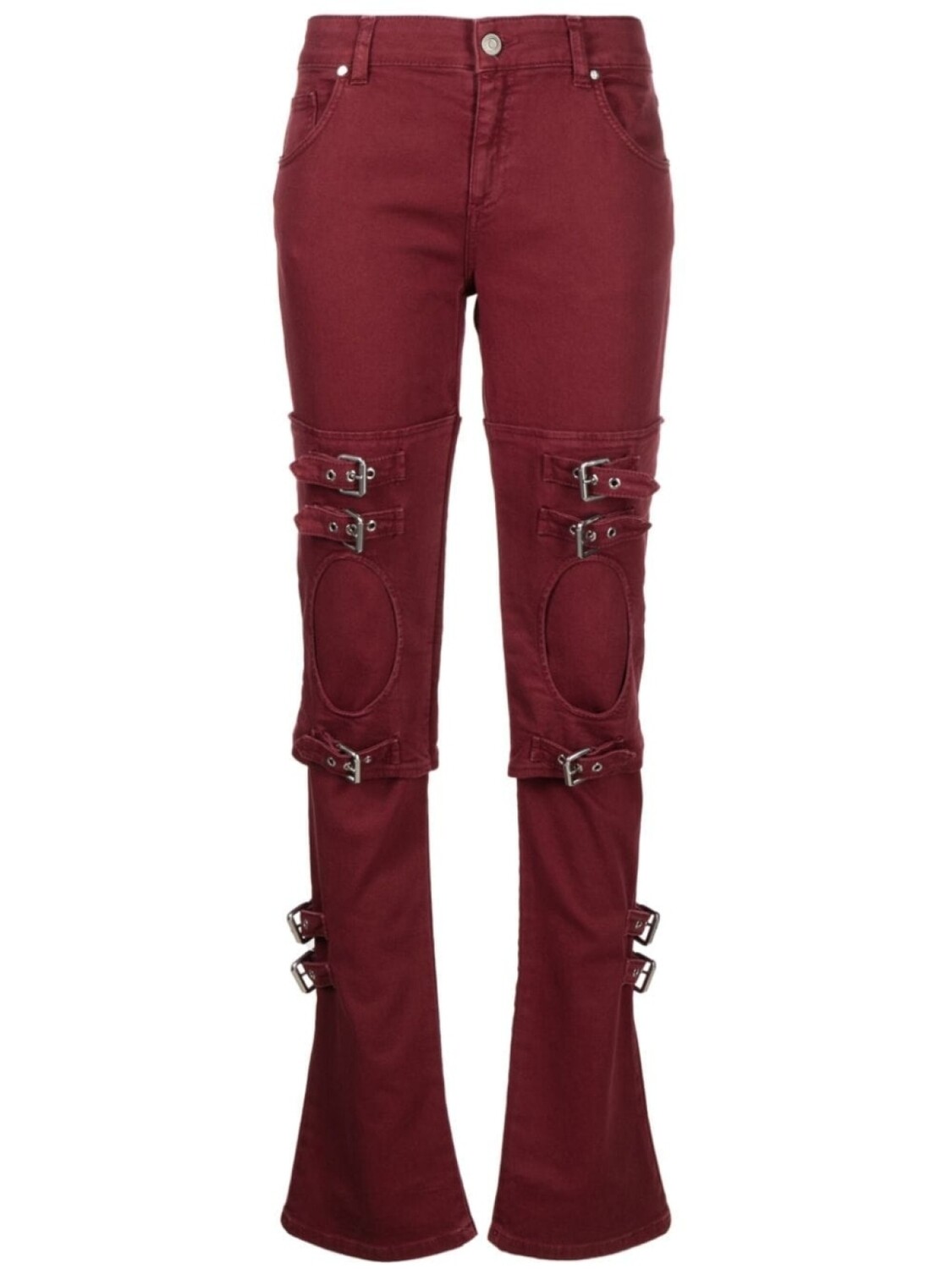 

Blumarine buckle-embellished cut-out jeans, красный