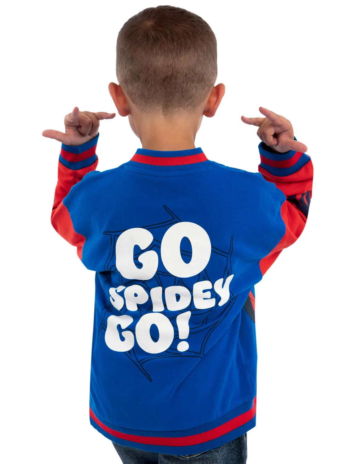 Бомбер с принтом Spidey, Spidey And His Amazing Friends Character, синий — фото 3