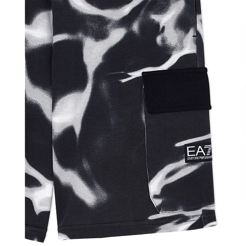 Детские шорты для мальчиков из хлопка с полиэстером EA7 EMPORIO ARMANI, Black — фото 3