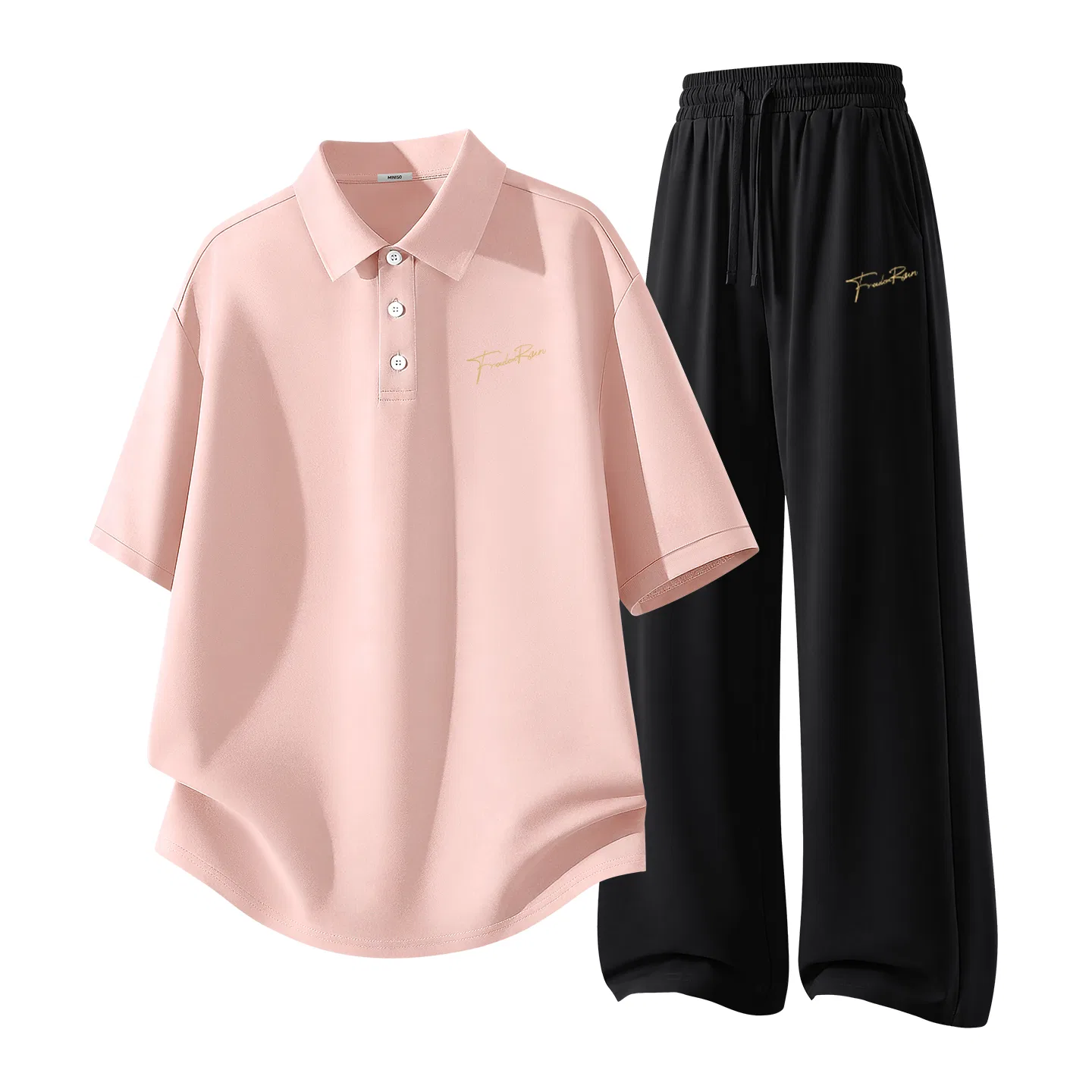 Детский спортивный комплект из 2 предметов Freedom Run MINISO, Nude Pink/Black