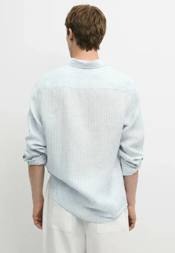 Рубашка с полосками Shirt Massimo Dutti, Light Blue, светло-голубой — фото 3