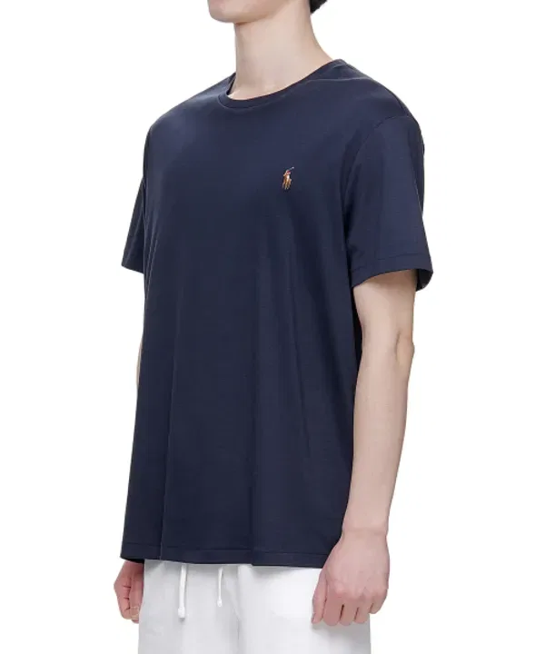 Футболка с длинным рукавом, slim fit, хлопок, Polo Ralph Lauren, темно-синий — фото 2