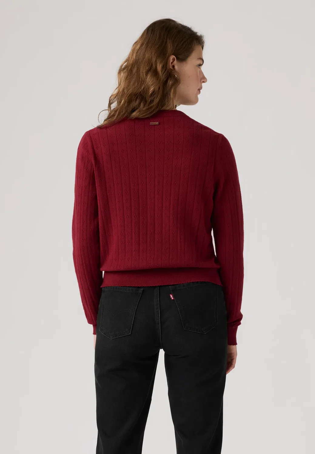 Очень мягкий кардиган с круглым вырезом, ажурной отделкой Levi'S, Warm Cabernet