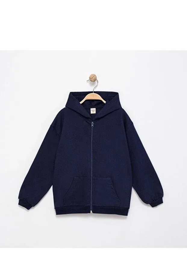 Детский кардиган с капюшоном 2-х ниточный Cantoy, Navy Blue