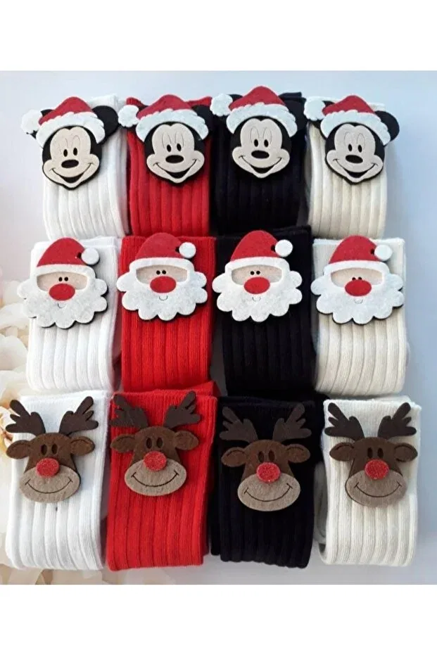 Детские носки для новорожденных с принтом Knee Socks Özkardeşler Baby, White Red Black Ecru