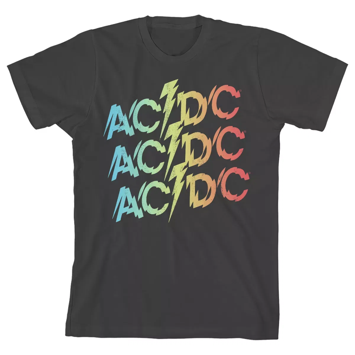 Детская футболка с принтом Rainbow Gradient Logo AC/DC, Charcoal