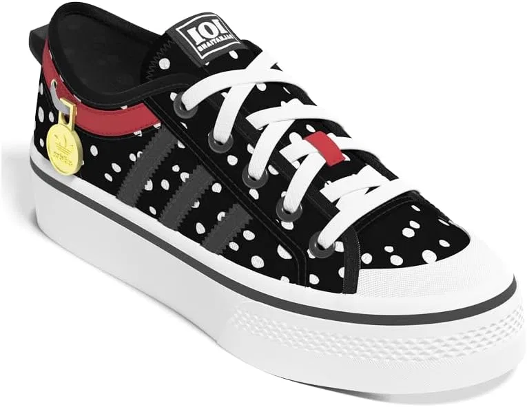 Детские кроссовки для девочек с принтом X 101 Dalmatians Nizza Platform adidas, Black — фото 2