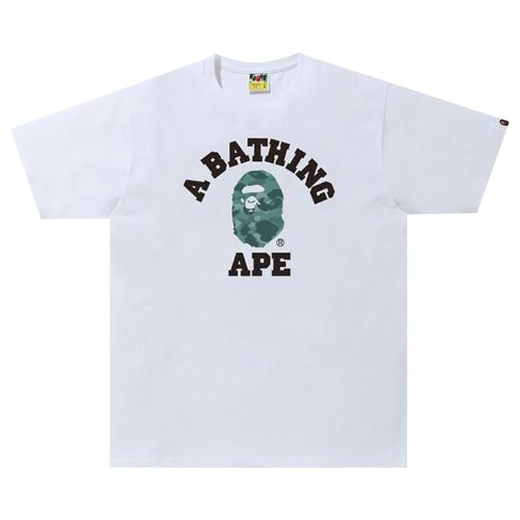 

Футболка BAPE Color Camo College Tee 'White/Green', белый