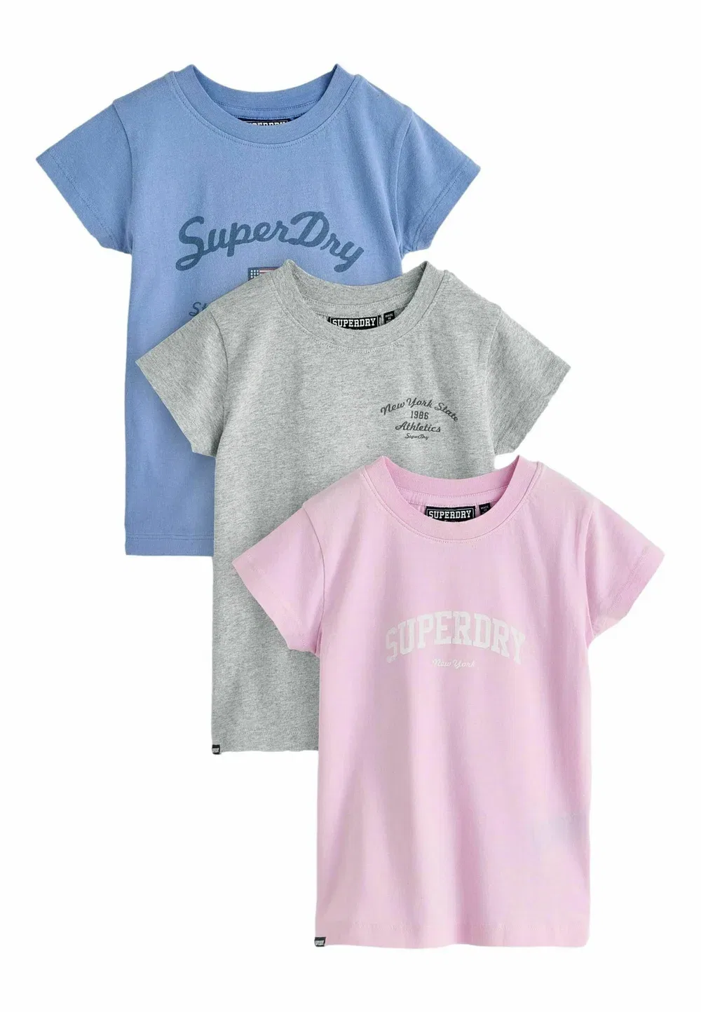 Футболки стандартного кроя, комплект из 3 штук, с принтом Superdry & Co, Pink Blue