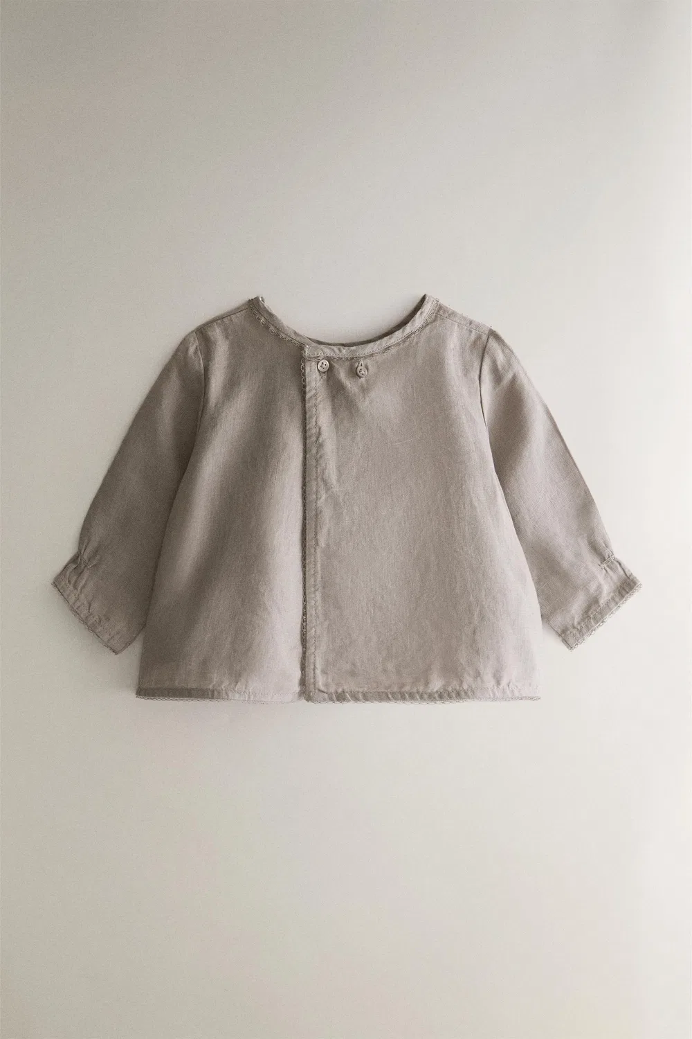 Льняная детская рубашка ZARA, Grey — фото 4