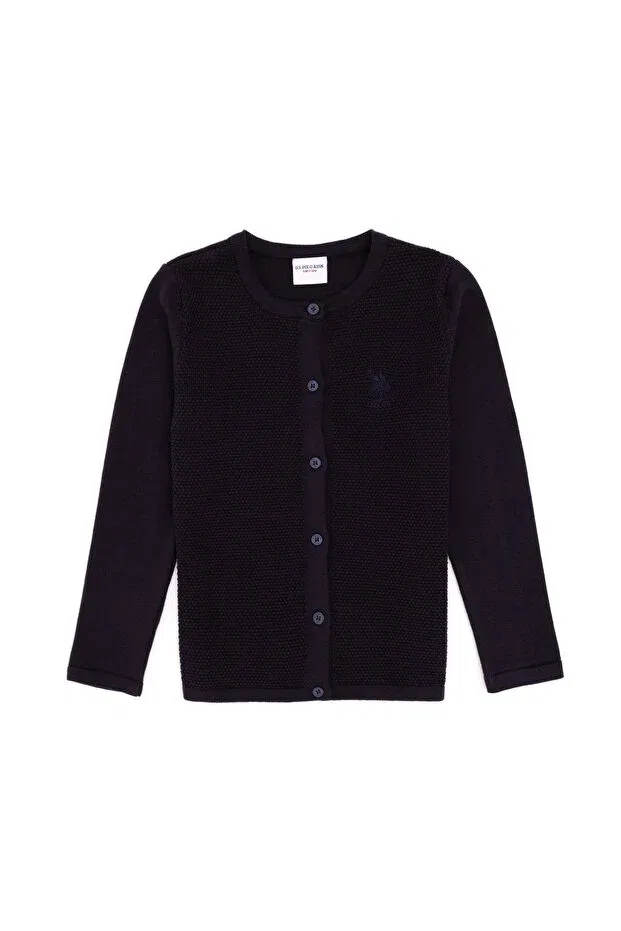 Детский кардиган для девочек с длинным рукавом U.S. Polo Assn., Navy Blue — фото 3