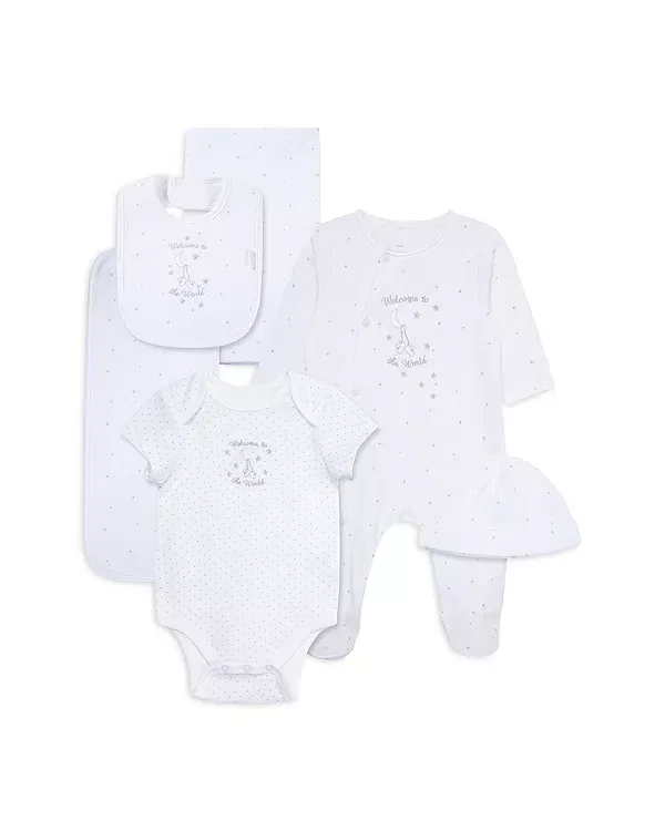 Детский комплект для новорожденных хлопковый Welcome To The World Six Piece Gift Box Set Little Me, белый