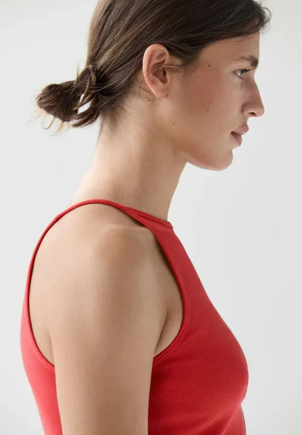 Топ хлопковый Massimo Dutti, Red, красный — фото 4
