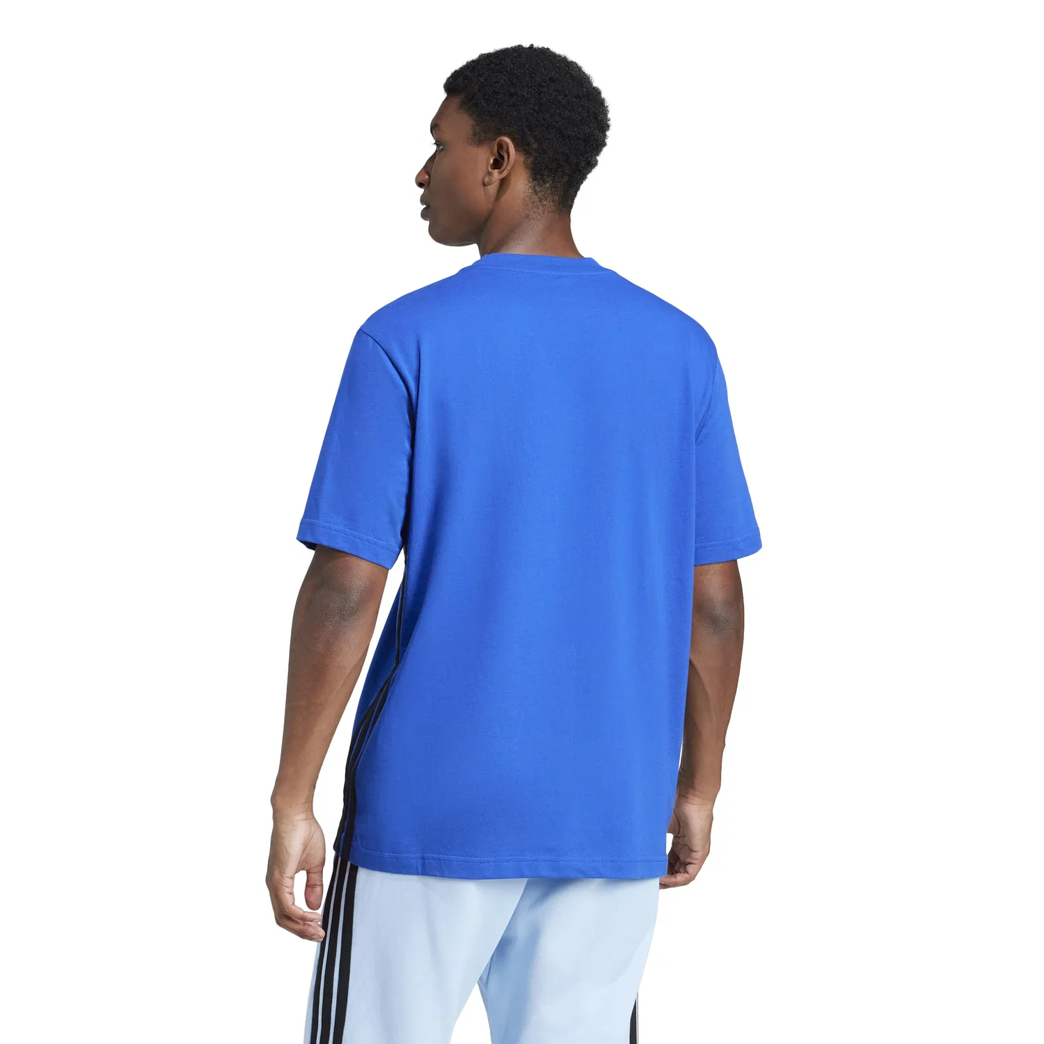 Мужская футболка с принтом Essentials 3-Stripes adidas, Team Royal Blue/Black — фото 2