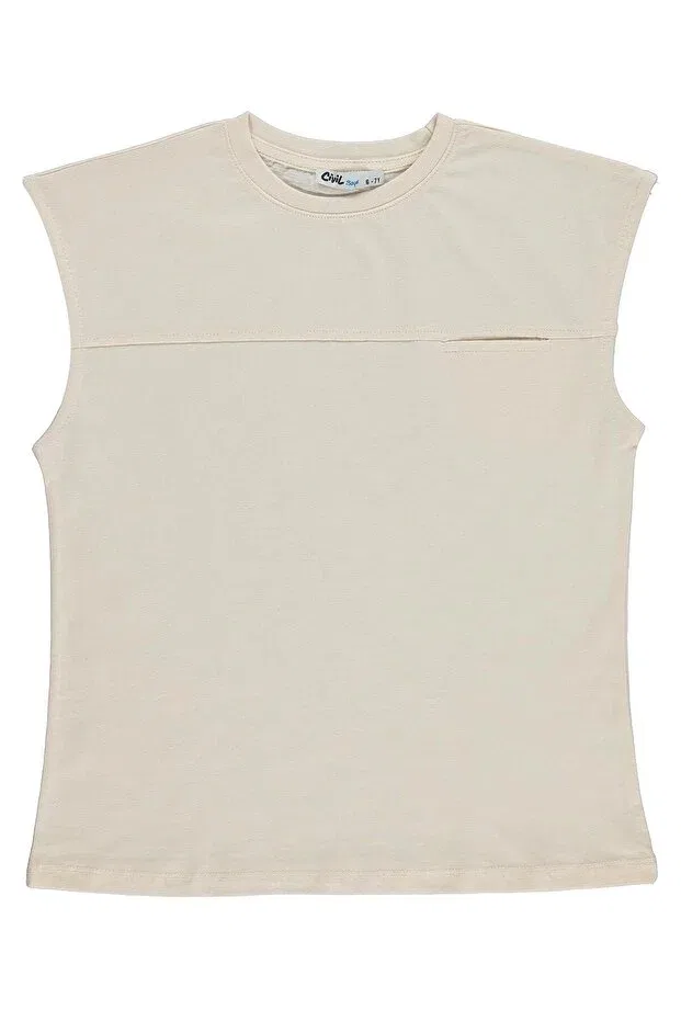 Детская майка без рукавов Basic Zero Sleeve T-Shirt Civil Boys, Ecru — фото 3
