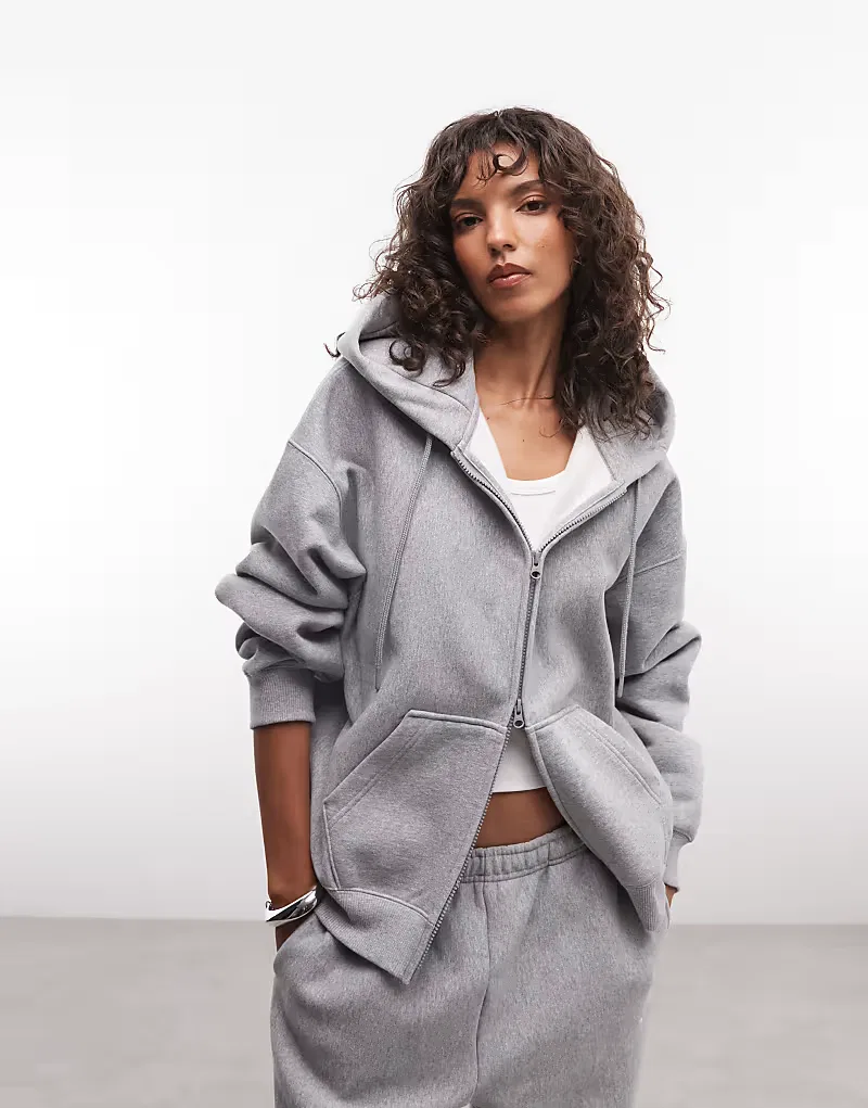 Толстовка Nike Studio Fleece из плотной флиса с застежкой-молнией, темно-серый — фото 2