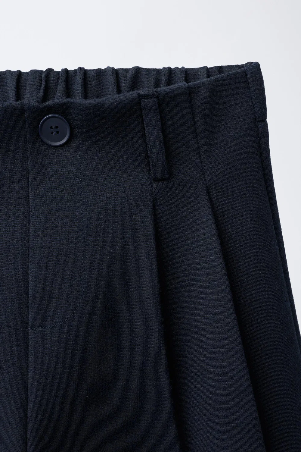 Плиссированные широкие брюки ZARA, Navy blue — фото 3