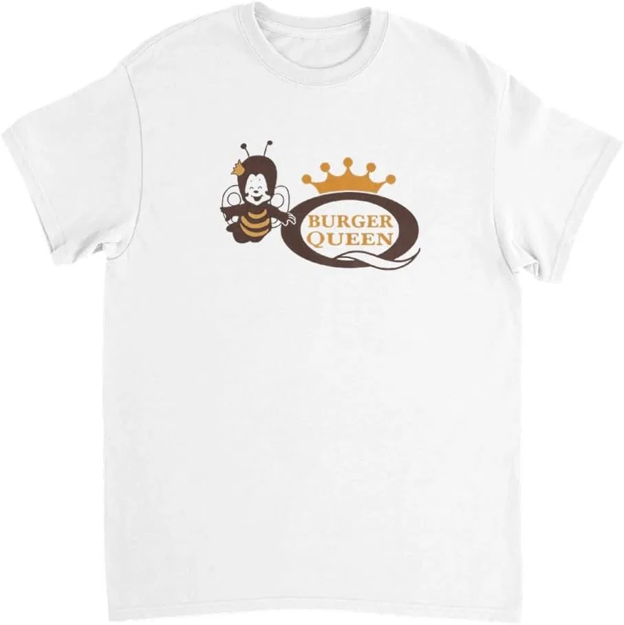 Футболка с принтом Burger Queen Regular Fit Cotton, White