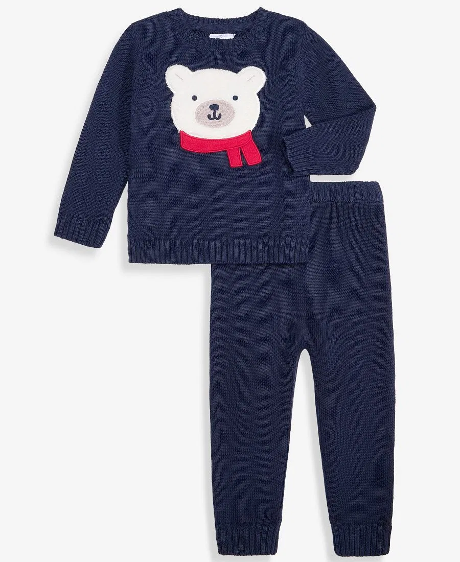 Комплект из свитера и брюк с аппликацией полярного медведя First Impressions, Navy Nautical