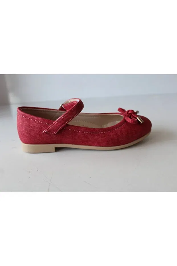 Детские балетки для девочек с коротким каблуком Ensa Kids, Red — фото 2