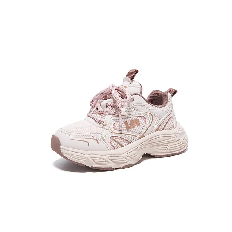 Детские кроссовки с принтом Synthetic Leather Textile Low top Lee, Beige Gray — фото 4