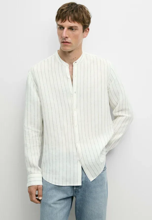 Рубашка льняная полосатая Shirt Massimo Dutti, Sand, песочный