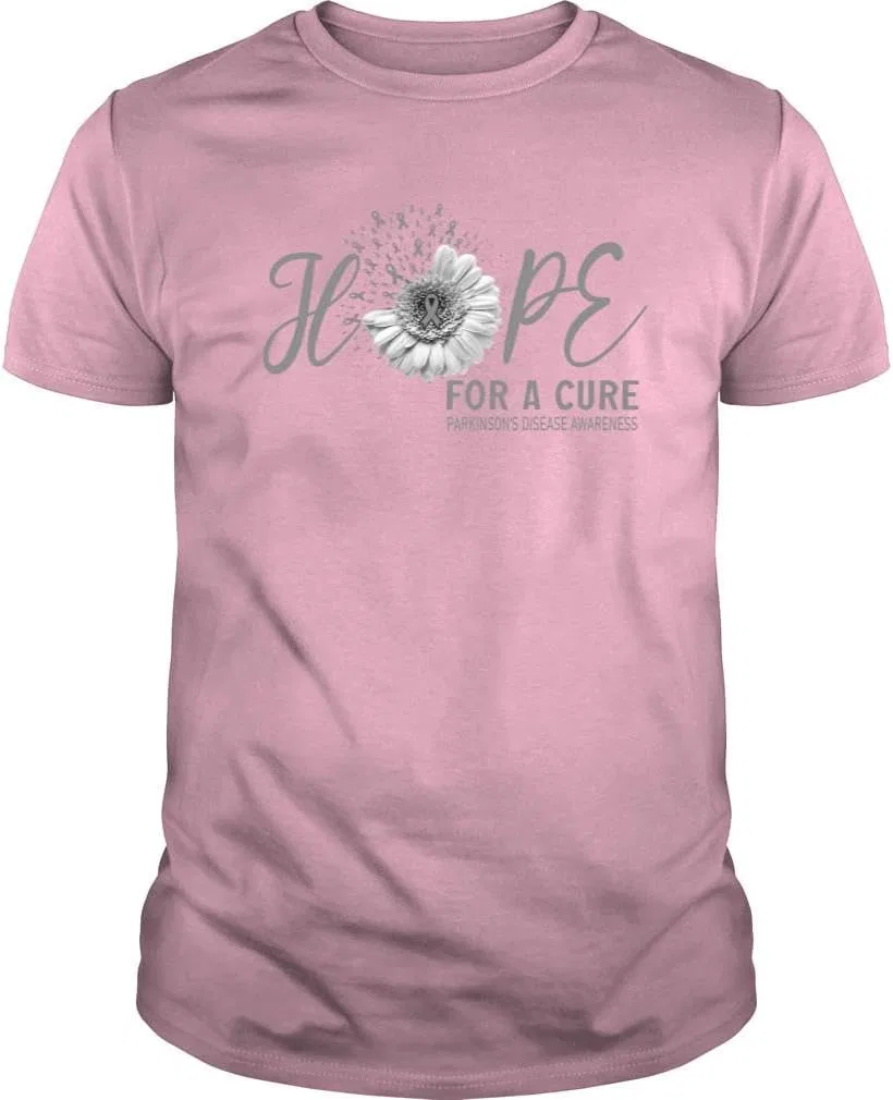 Мужская футболка с принтом Hope for a Cure, светло-розовый