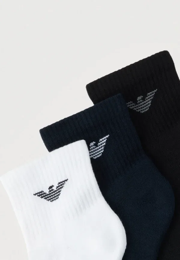 Комплект из 3 коротких носков Emporio Armani, белый/черный — фото 2