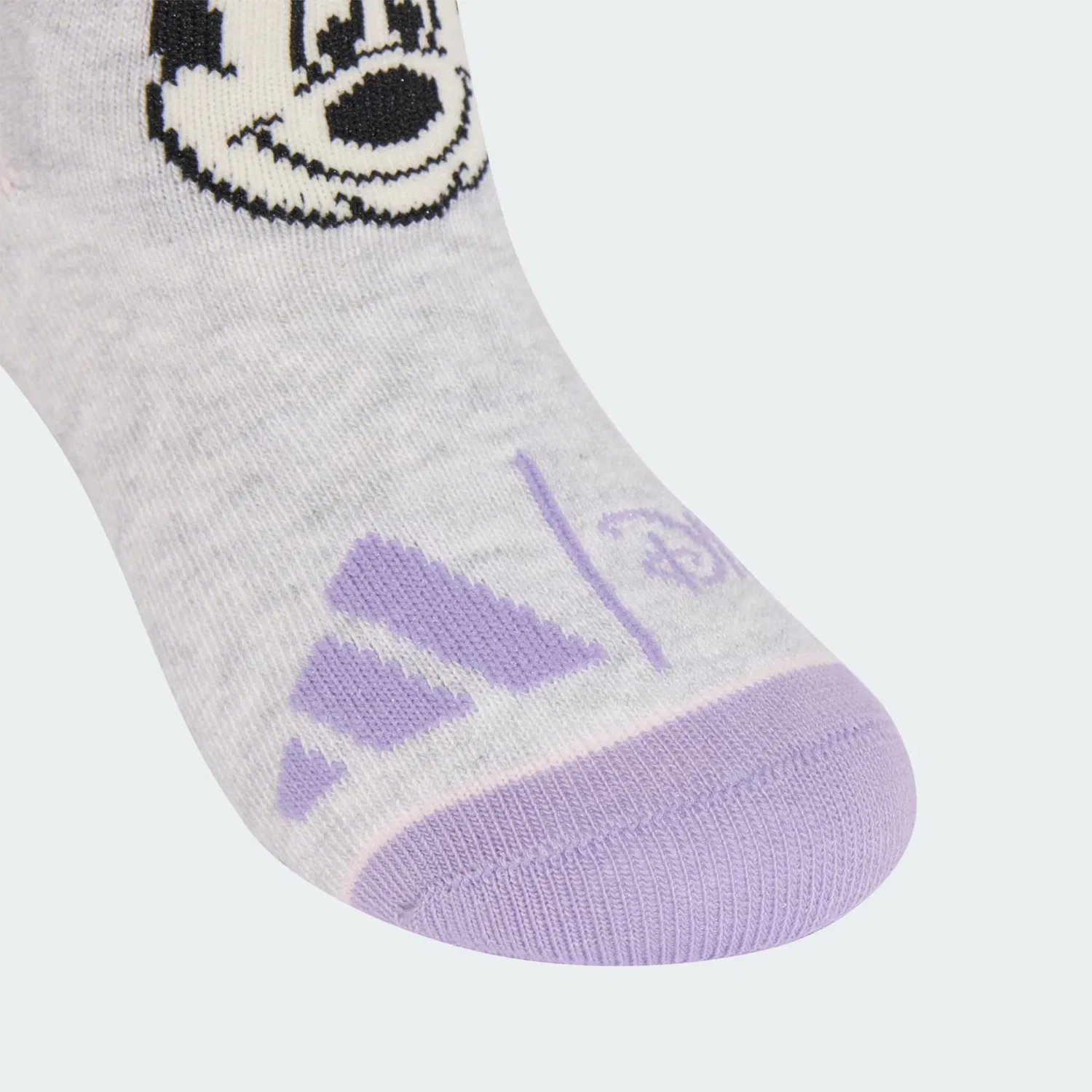 Спортивные носки Adidas Sportswear Disney Minnie Maus в серо-лавандовом и белом цветах — фото 4