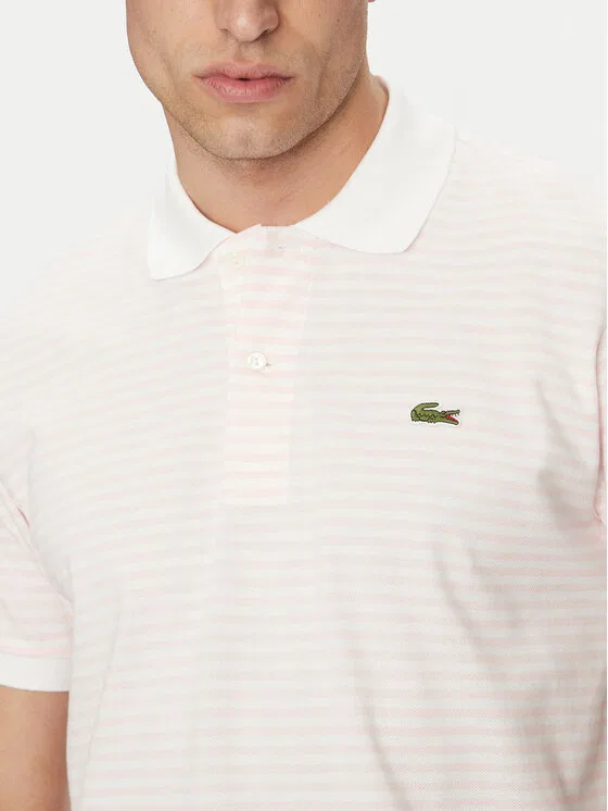 Поло classic fit Lacoste, розовый — фото 4