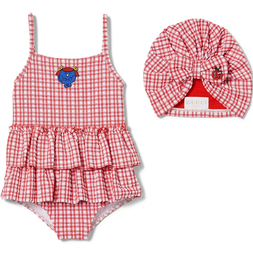 Детский купальный комплект для девочек Red GUCCI