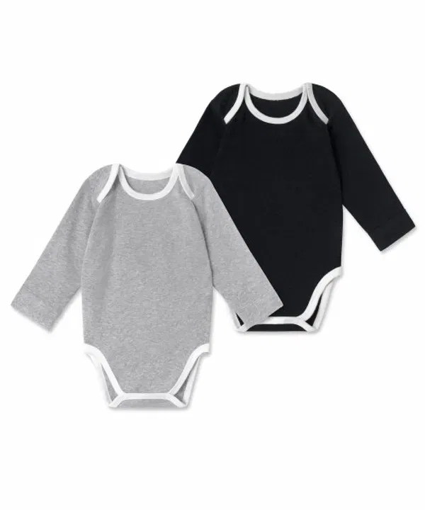 Боди Baby Ringers 2 шт., Musinsa Standard Kids, черный/меланжевый серый